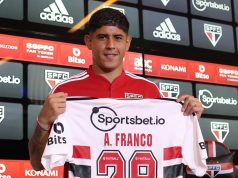 Alan Franco em apresentação pelo São Paulo