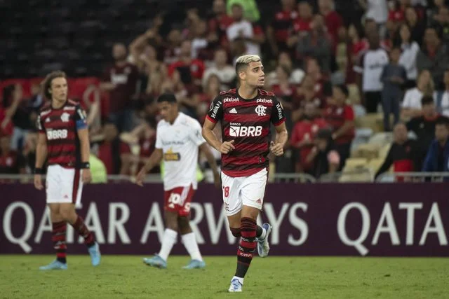 Andreas em jogo do Flamengo contra o Sporting Cristal pela Libertadores