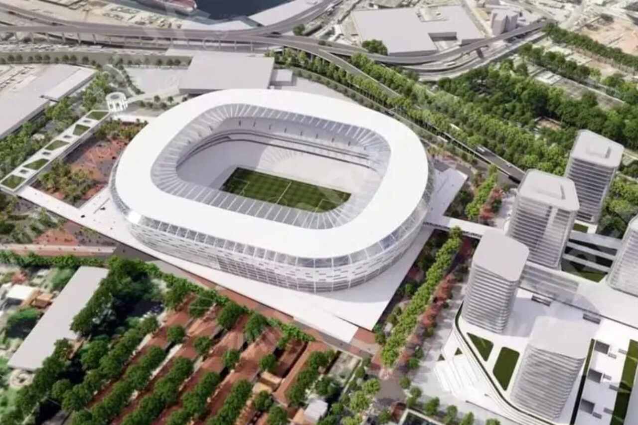 Projeção para estádio próprio no Gasômetro (Foto: Divulgação/Flamengo)