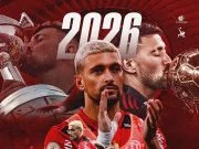 Arrascaeta comemora sua renovação com o Flamengo