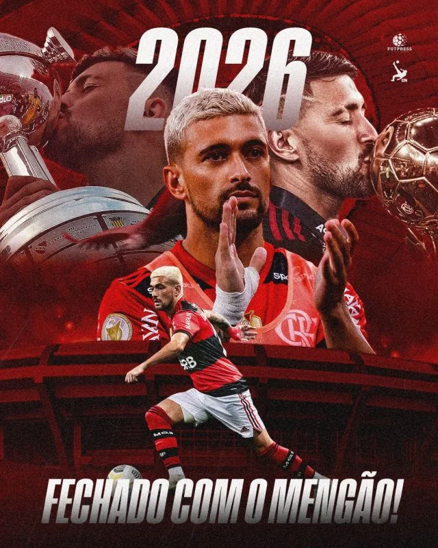 Arrascaeta comemora renovação de contrato com o Flamengo