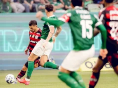 Arrascaeta durante a vitória do Flamengo sobre o Palmeiras, no Allianz Parque - Foto: Adriano Fontes/Flamengo