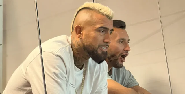 Arturo Vidal em um dos camarotes do Maracanã durante o jogo entre Flamengo x Tolima