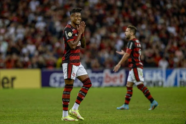 Atacante Bruno Henrique durante o jogo entre Flamengo x Cuiabá pelo Campeonato Brasileiro de 2022