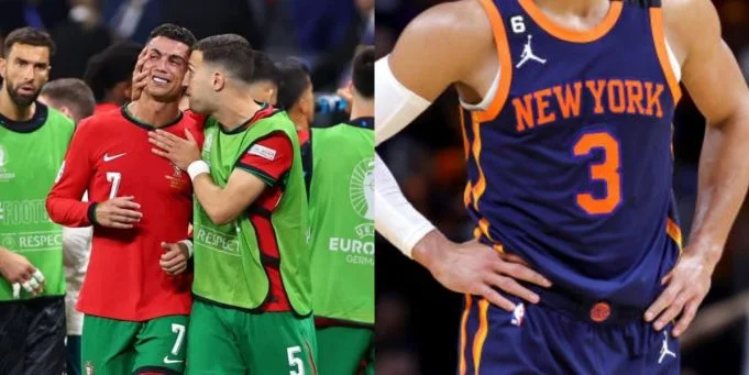Jogador da NBA provoca CR7 e faz comparação com Messi Cristiano Ronaldo e Josh Hart (Megan Briggs - Robbie Jay Barratt - Getty Images)