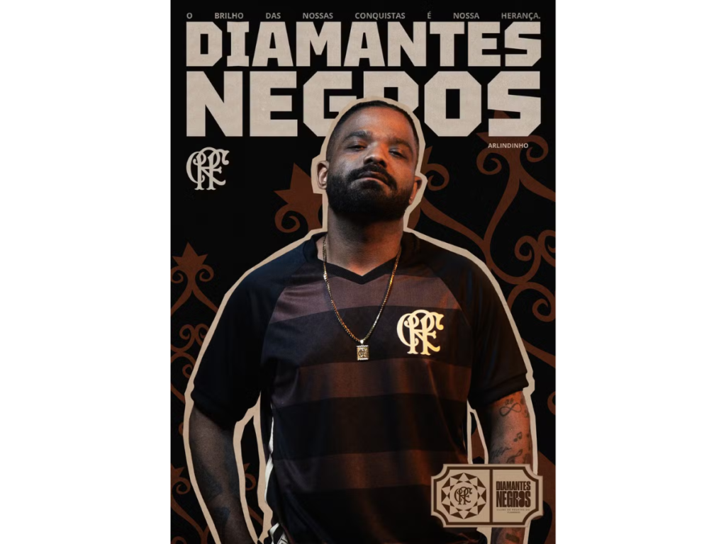 Arlindinho com a Diamantes Negros, nova camisa do Flamengo