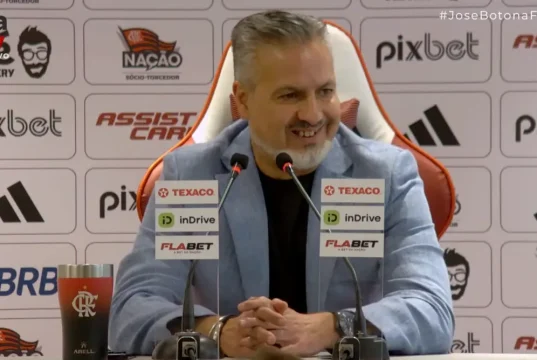 Entrevista coletiva de José Boto (Foto: Reprodução/FlaTV)