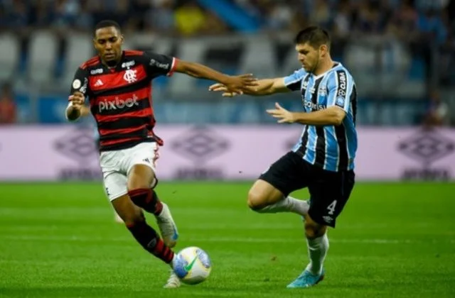 Flamengo em jogo contra o Grêmio, na Arena do Grêmio, pelo Campeonato Brasileiro