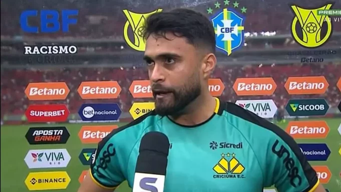 A declaração do goleiro do Criciúma sobre o pênalti a favor do Flamengo