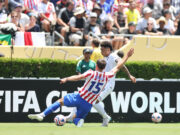 Igor Jeus contra o Atlético de Madrid (Foto: Vitor Silva/ Botafogo)