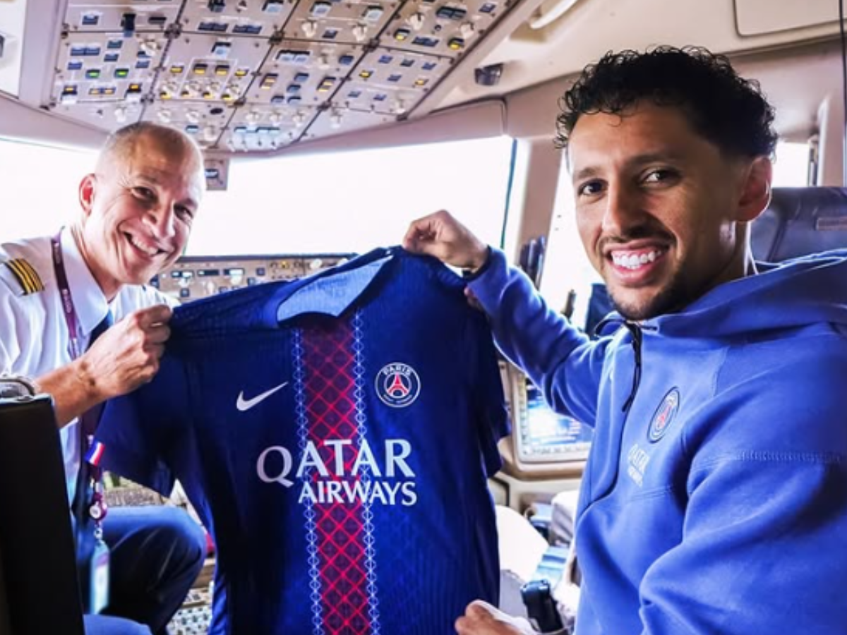 Adversário do Flamengo na final do Mundial, PSG desembarca no Catar Marquinhos, do PSG, indo disputar o Mundial