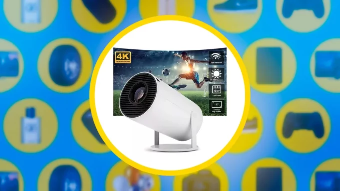 Projetor Portátil 4K HY300 Smart com Wi-Fi e Bluetooth – 130″ polegadas em Alta Definição