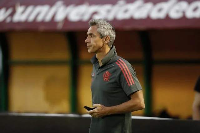 Paulo Sousa em partida do Flamengo contra o Boavista pelo Campeonato Carioca 2022