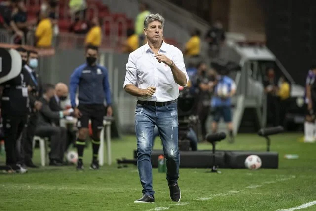 Renato Gaúcho durante a partida entre Flamengo e Olimpia pela Copa Libertadores da temporada de 2021