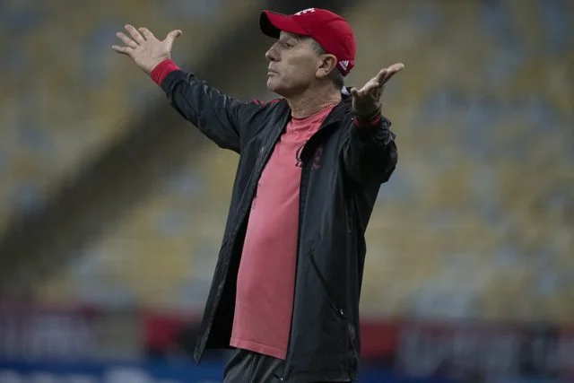 Renato Gaúcho durante o jogo entre Flamengo e Bahia pelo Campeonato Brasileiro de 2021