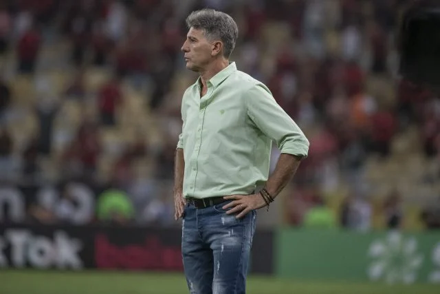 Renato Gaúcho em jogo do Flamengo contra o Athletico pelas semifinais da Copa do Brasil 2021